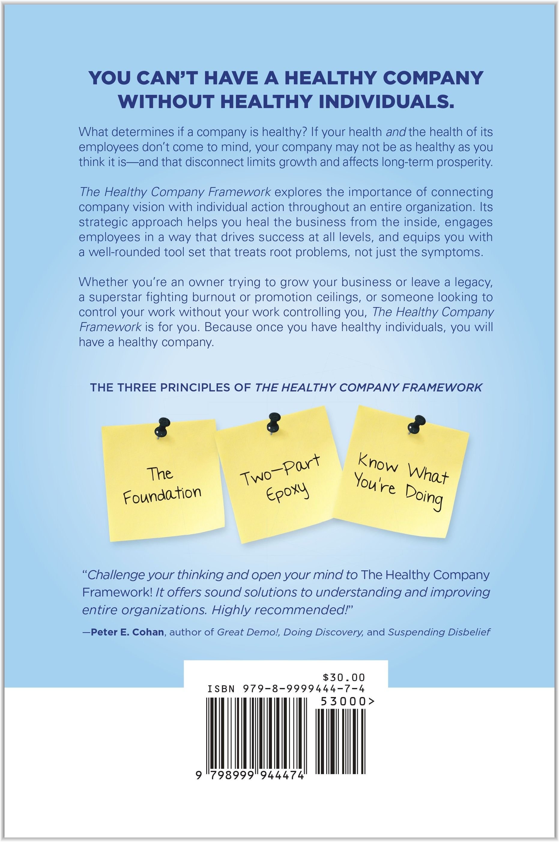 The Healthy Company Framework, a business book for scalable growth, employee engagement, and leaving a legacy