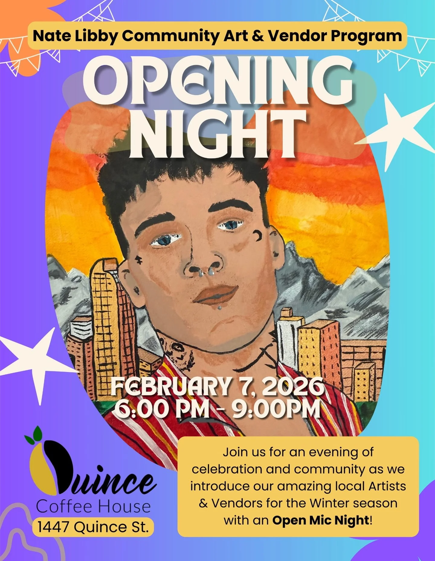 TWENTY NEW ARTISTS!!!
That&rsquo;s correct, we have 20 new artists landing at Quince this week for the Winter/Spring rotation of the Nate Libby Community Art and Vendor Program. 
You can meet them and learn their stories and styles at our Opening Nig