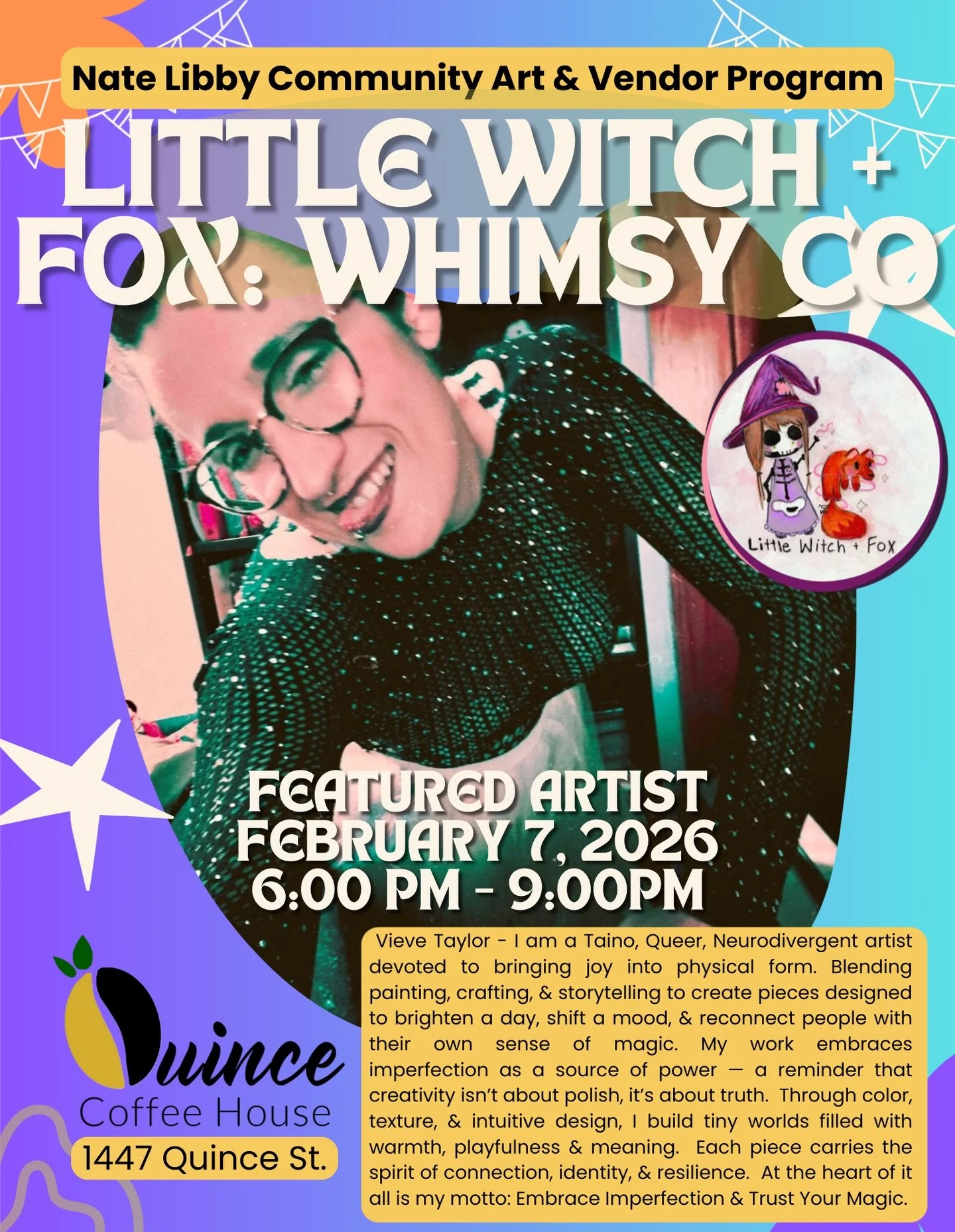 Artists are in the House! 🎨 Please give an enormous welcome to the Spring rotation of creatives for the Nate Libby Community Art &amp; Vendor Program. Over 20 of Colorados finest and we are so very lucky to host them here at @quincecoffeehouse 🏡

M