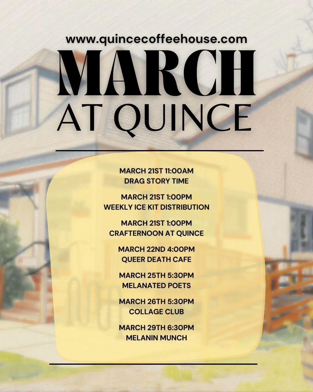 We're looking forward to beautiful weather and beautiful friends this weekend! Join us this Saturday at 11am for Drag Story Time with @lalathedragqueen, followed by Weekly ICE Ready Kit Distribution with @dukedazzlewood and our first of many Craftern