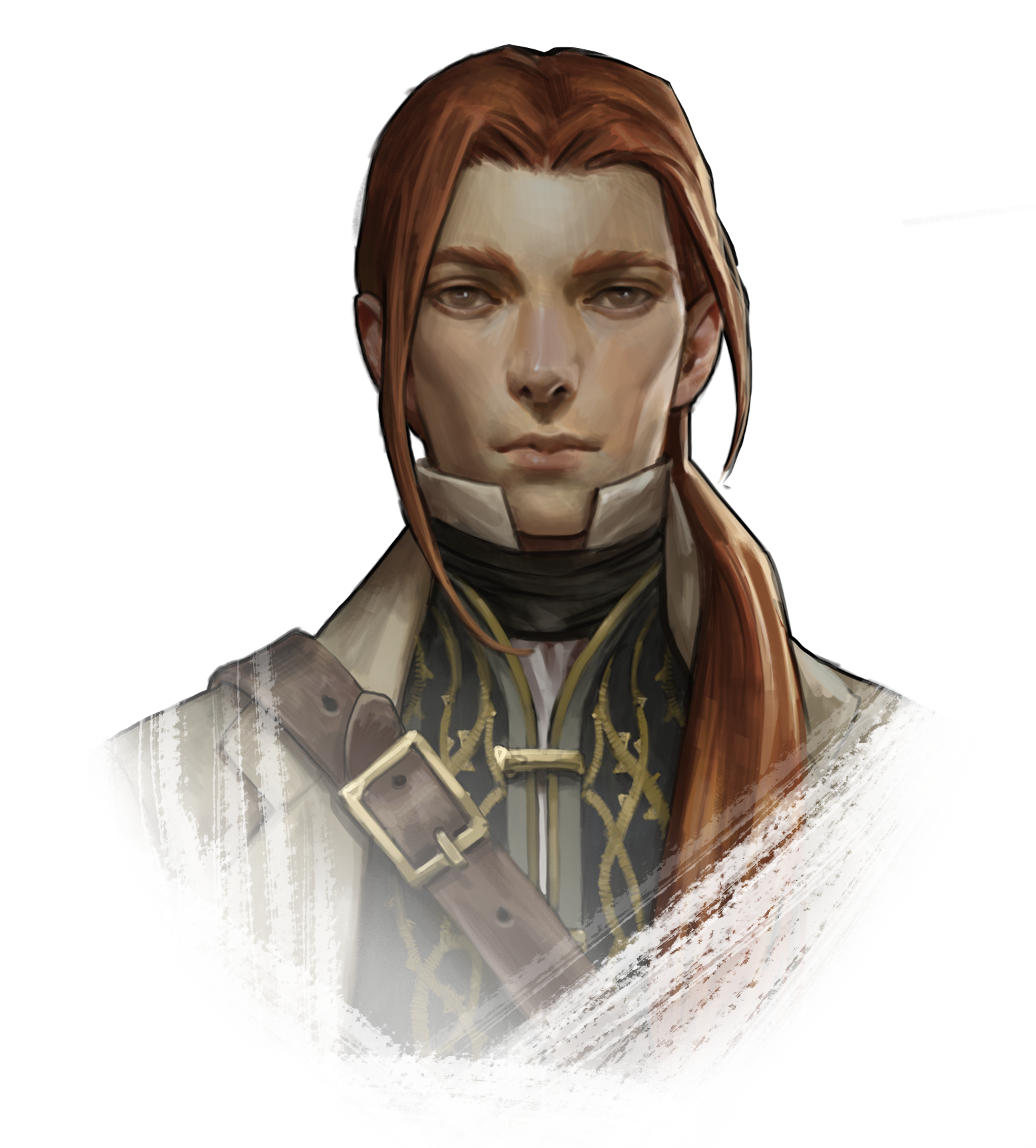 A composed young man with a guarded expression