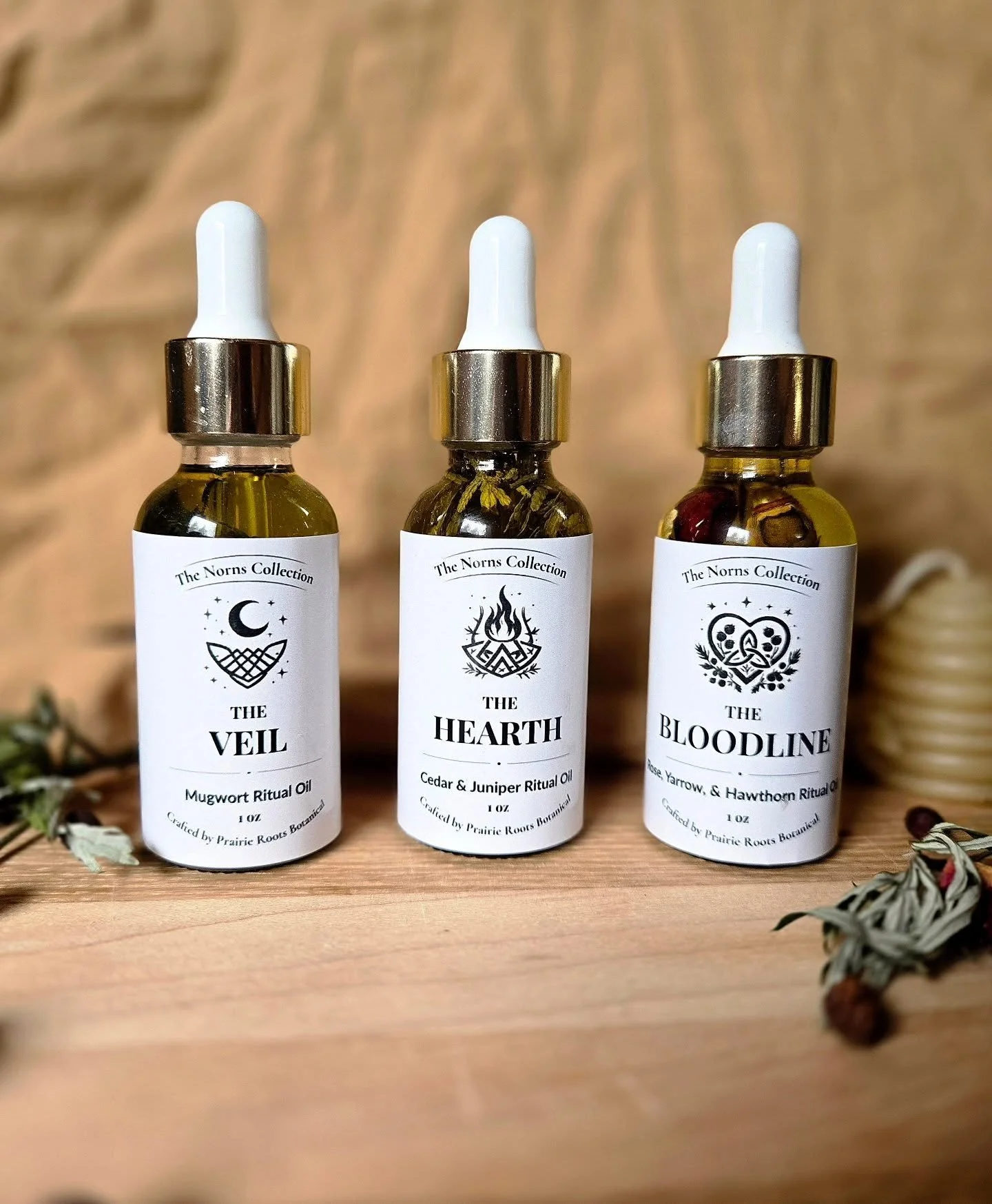 A little reminder that there are only a few Norns Collection Ritual Oil sets left. 🌿🌌

When I created these oils, I wanted them to feel like an invitation to slow down, connect, and create small moments of intention in everyday life. On top of deep