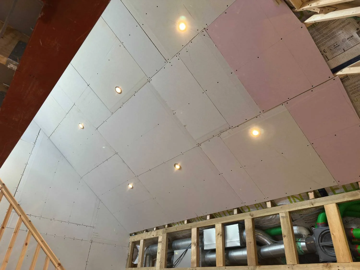 New spot lights / down lights installed during construction phase