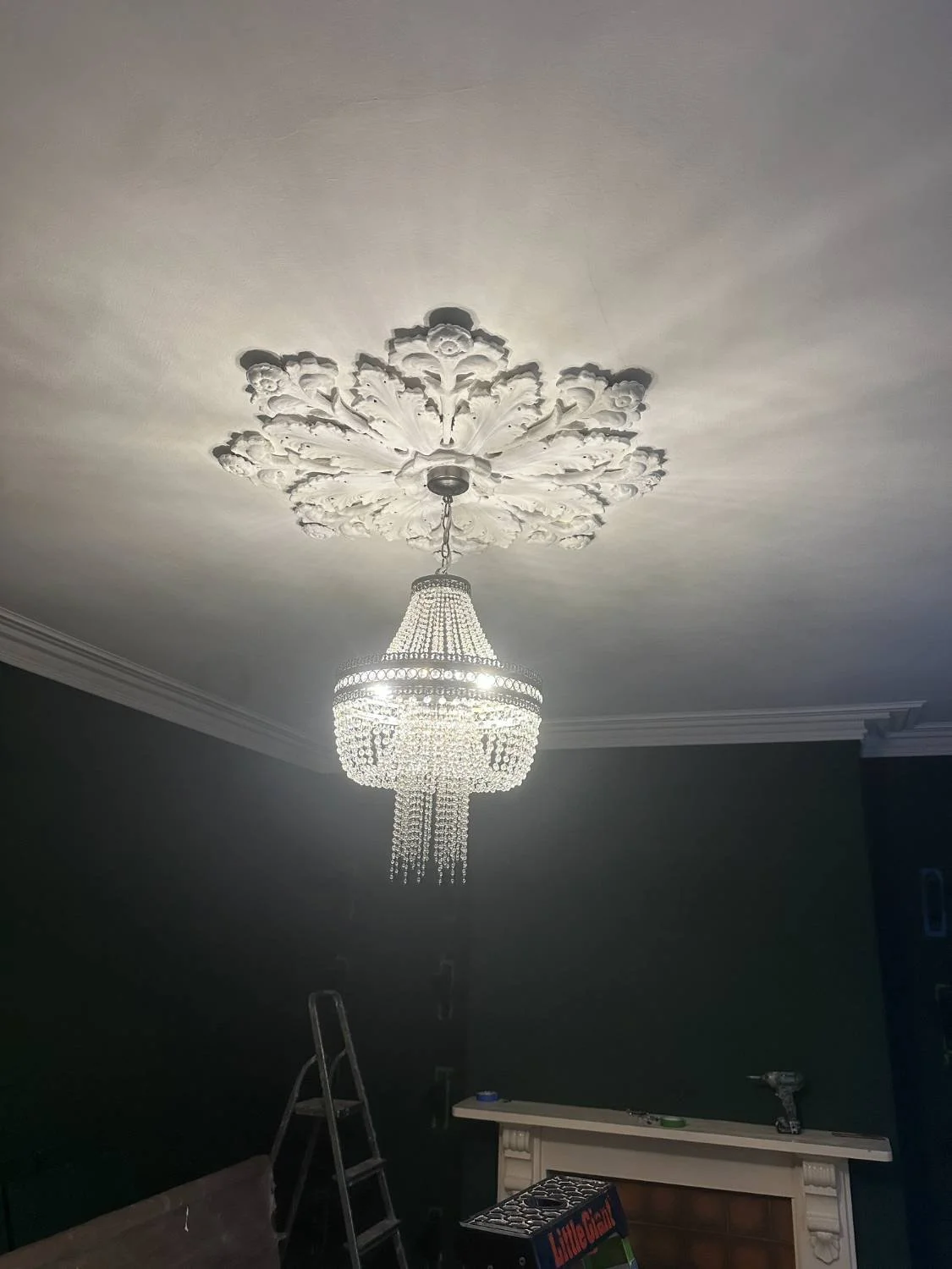 After Photo for a Bedroom Chandelier 