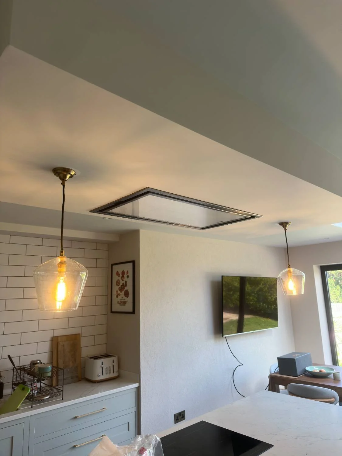 Image displaying new pendant lights in a kitchen