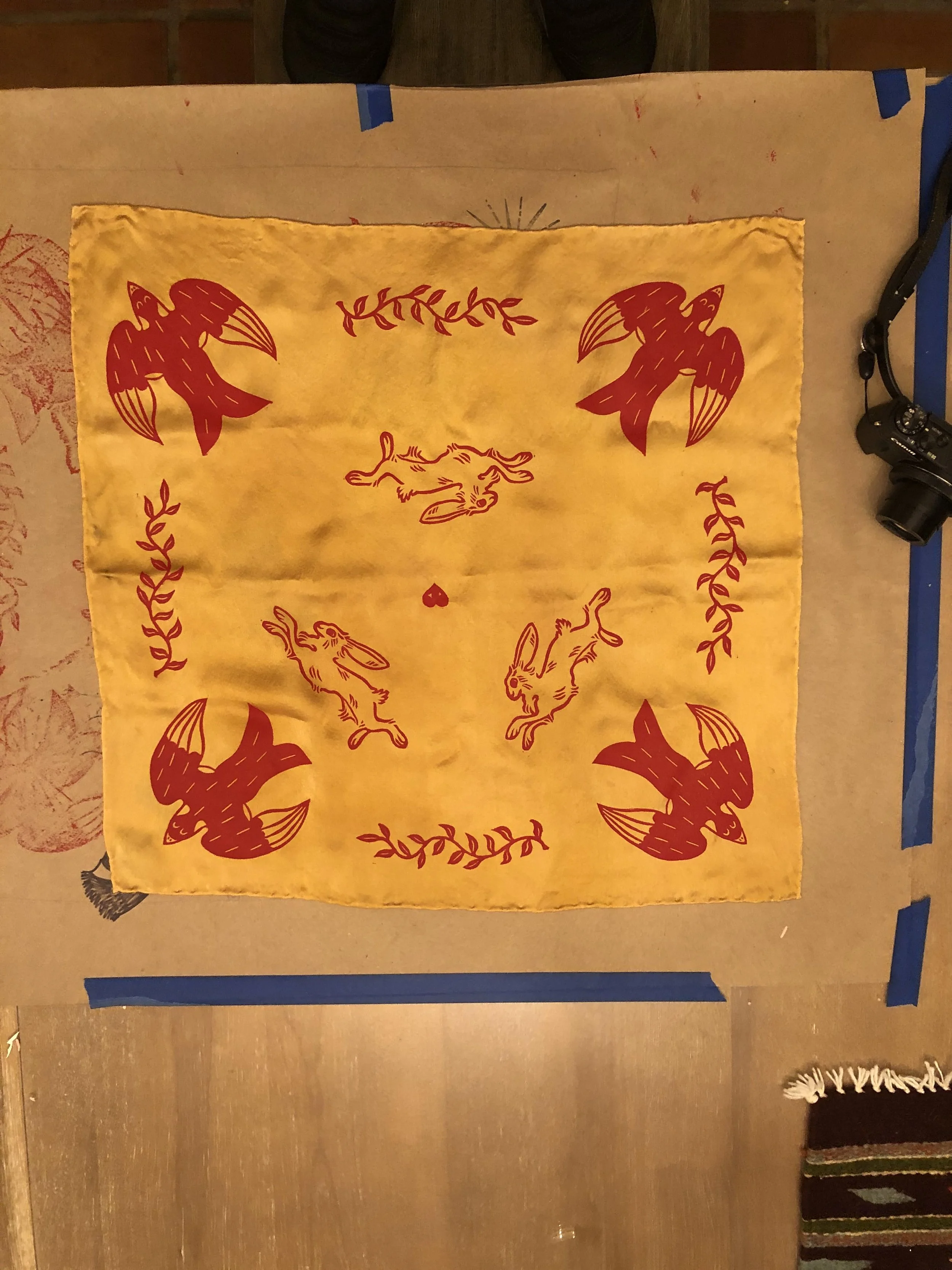 Examples of 22" Printed Silk Scarf