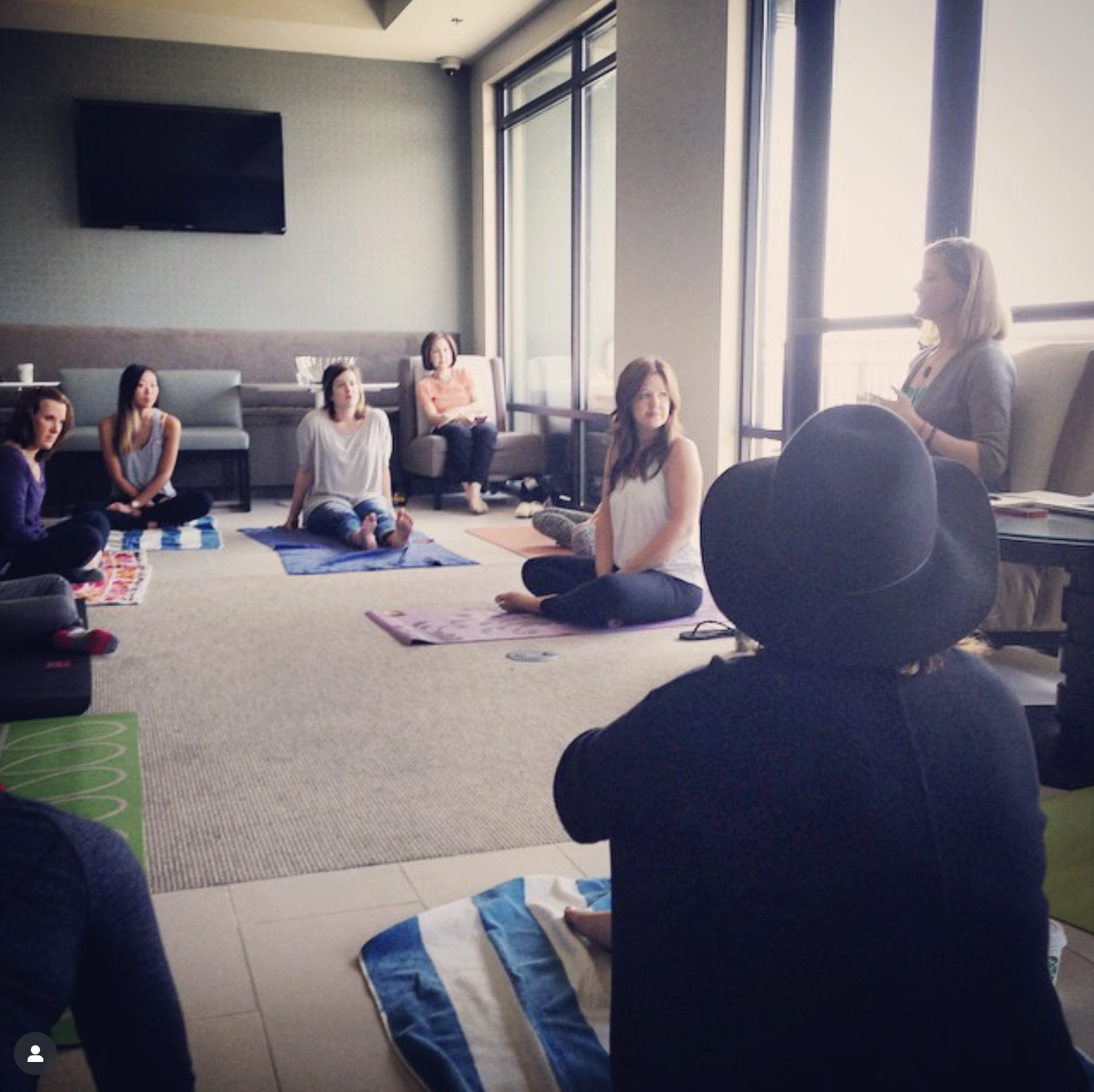 Mary Cunningham leads a group of women in a meditation to breakthrough fear and connect with love for Valentine's Day