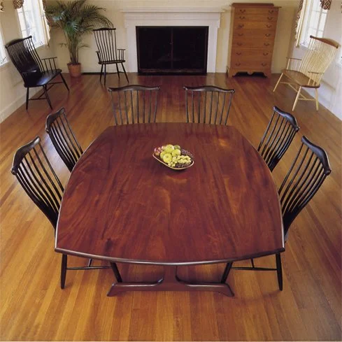 Curved Edge Trestle Table