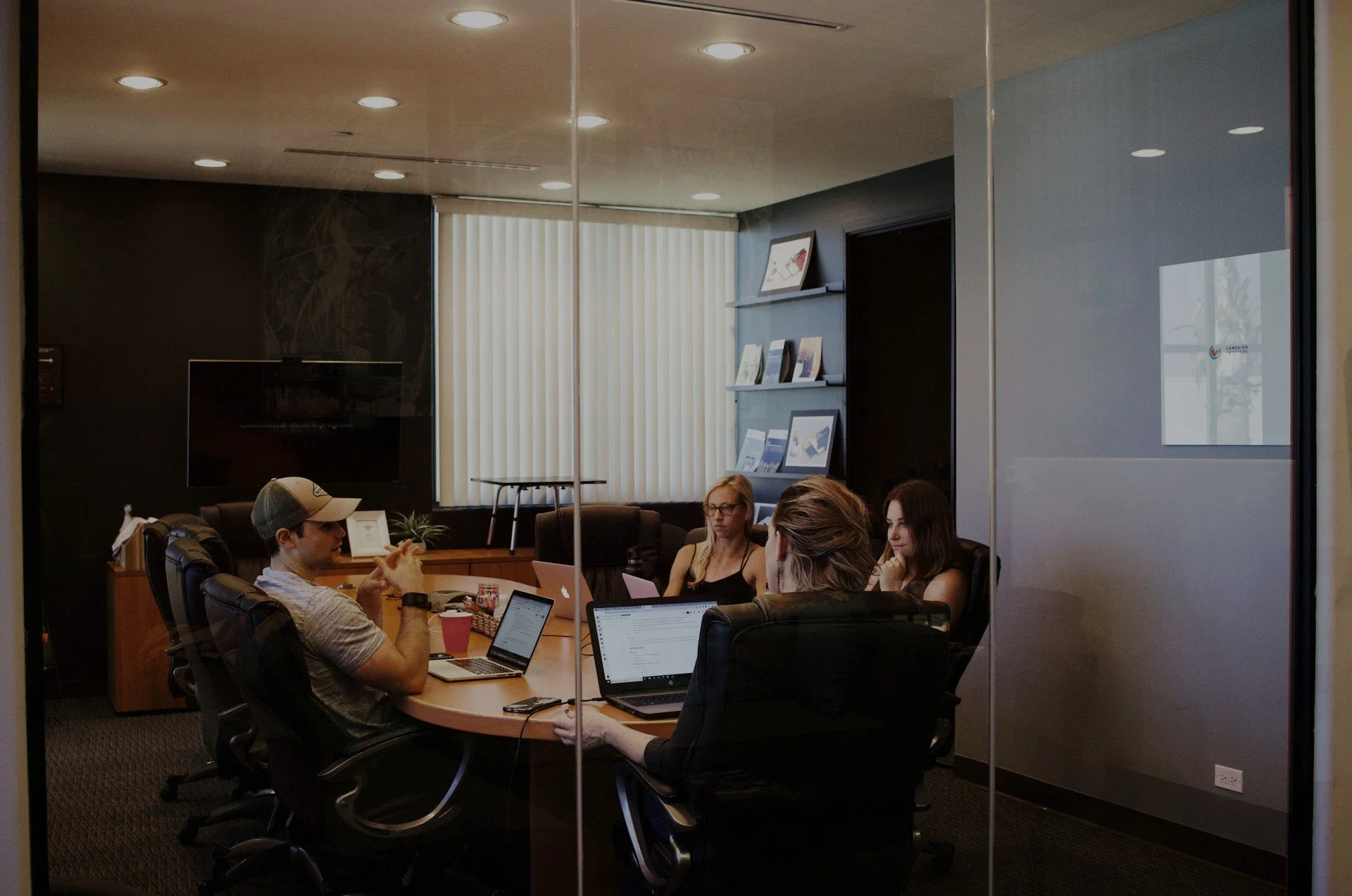 creative group working in a room