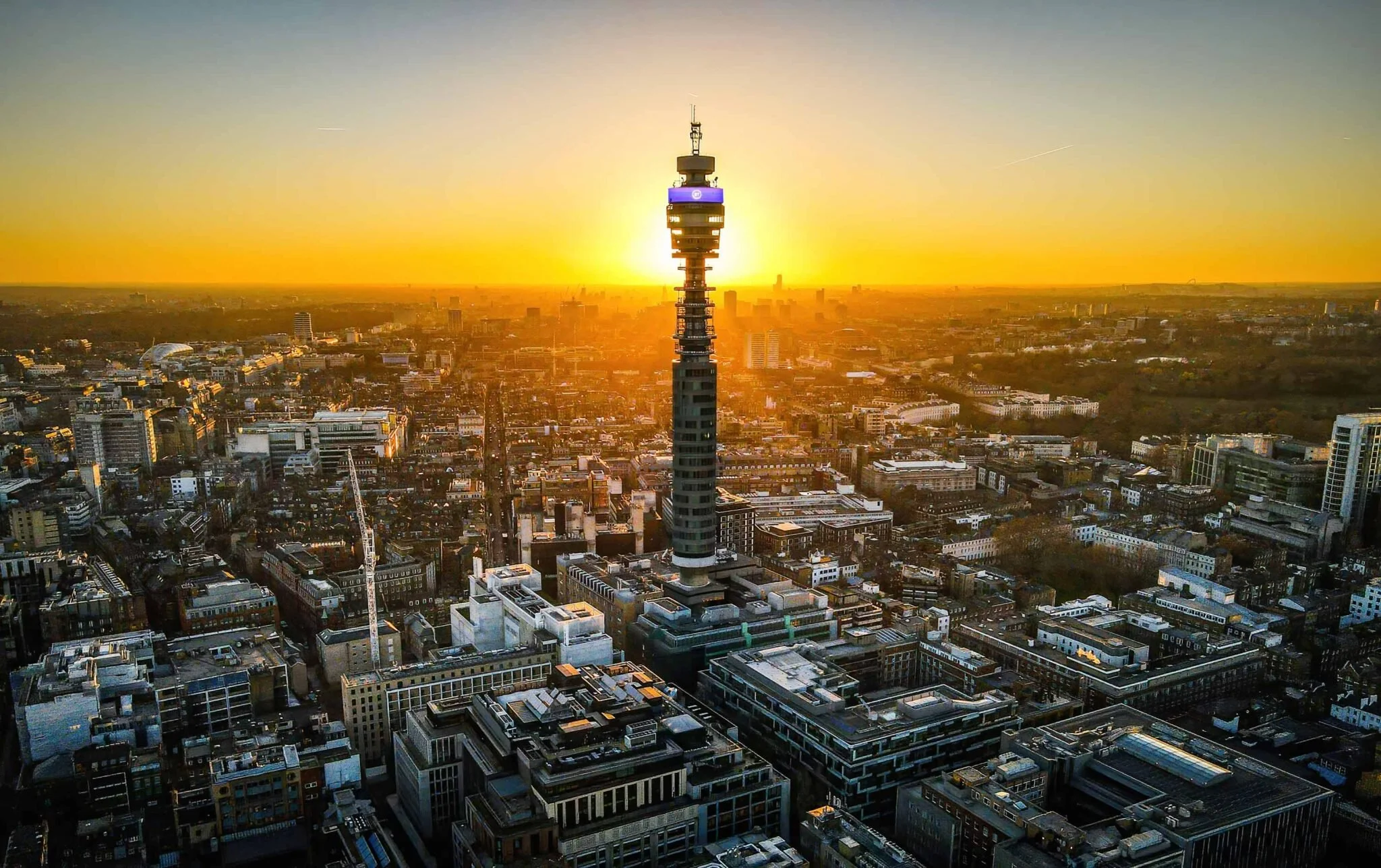 BT Tower at sunset