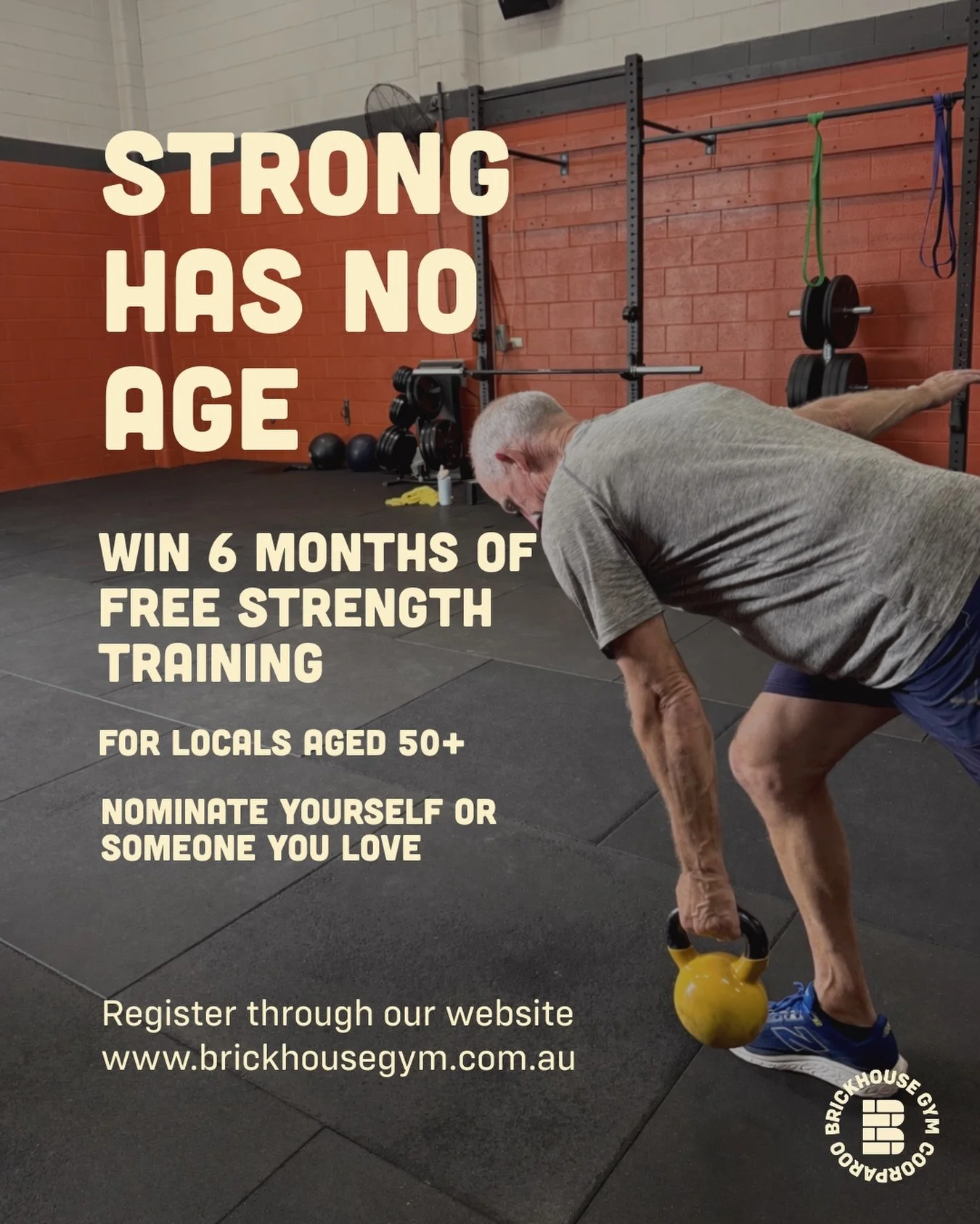Strong Has No Age.

This month, we&rsquo;re giving away a free 6 month membership to one local adult aged 50+ who wants to feel strong again.

This is for someone who&rsquo;s been saying &ldquo;I should start&rdquo;&hellip; but hasn&rsquo;t.
Or someo