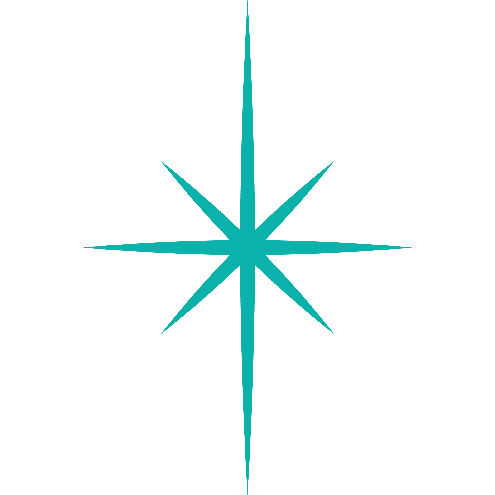 An eight-pointed turquoise star