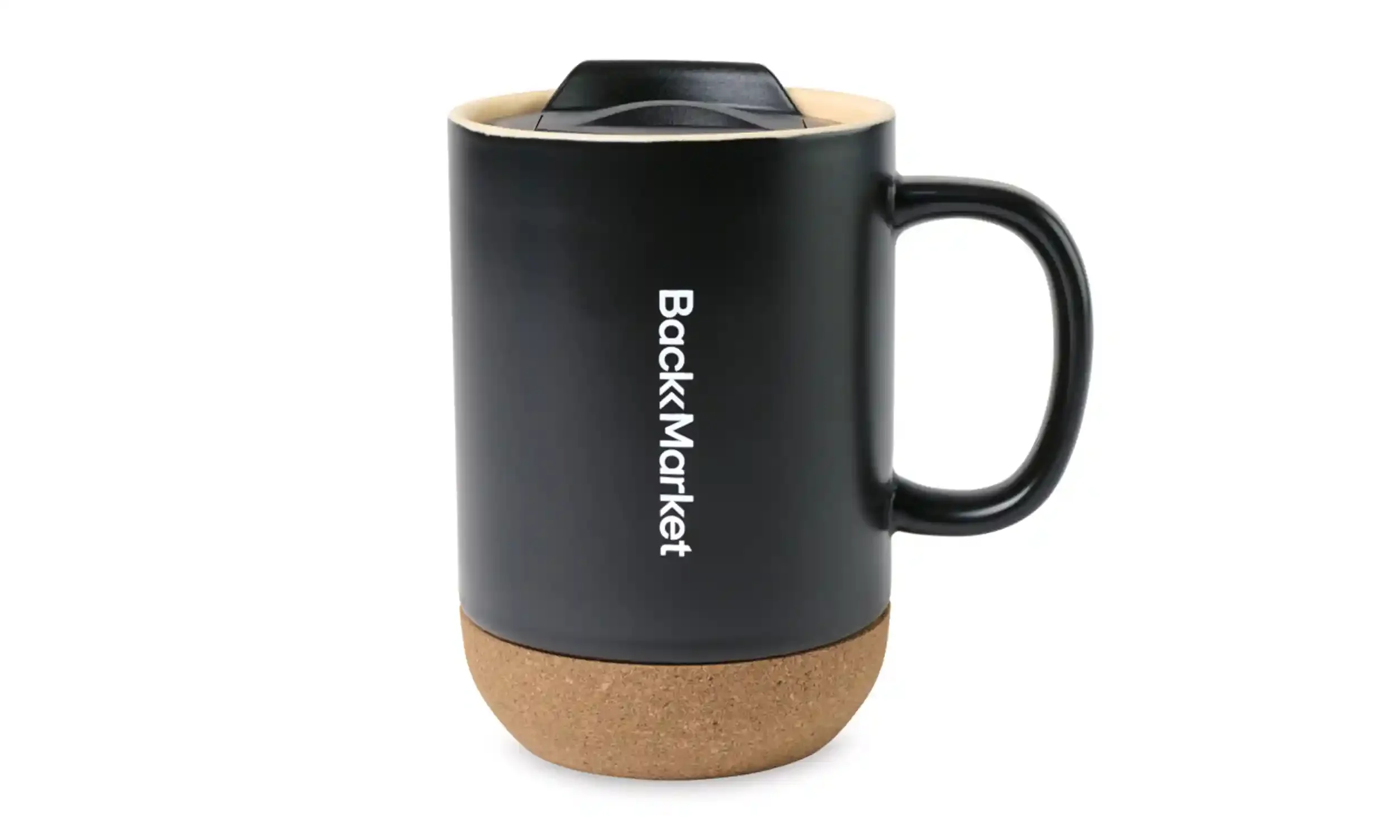 Valo Ceramic Lidded Mug 14 oz • 3.43"L x 3.86"H x 3.43"W • $19.43+ (50 pieces minimum)