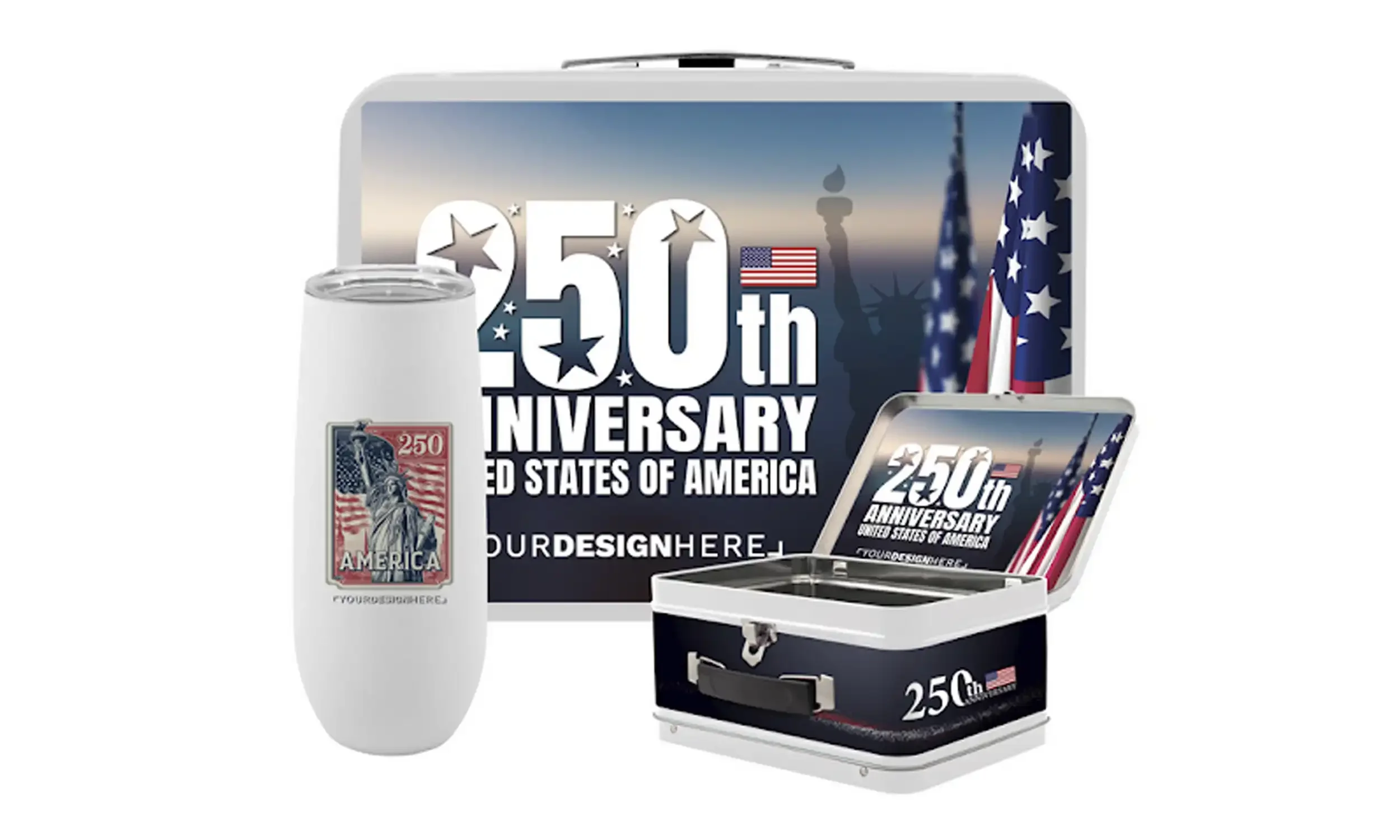 Retro Lunch Box Kit with 14 oz Stainless Steel Champagne Flute • $34.55+ (24 pieces minimum)