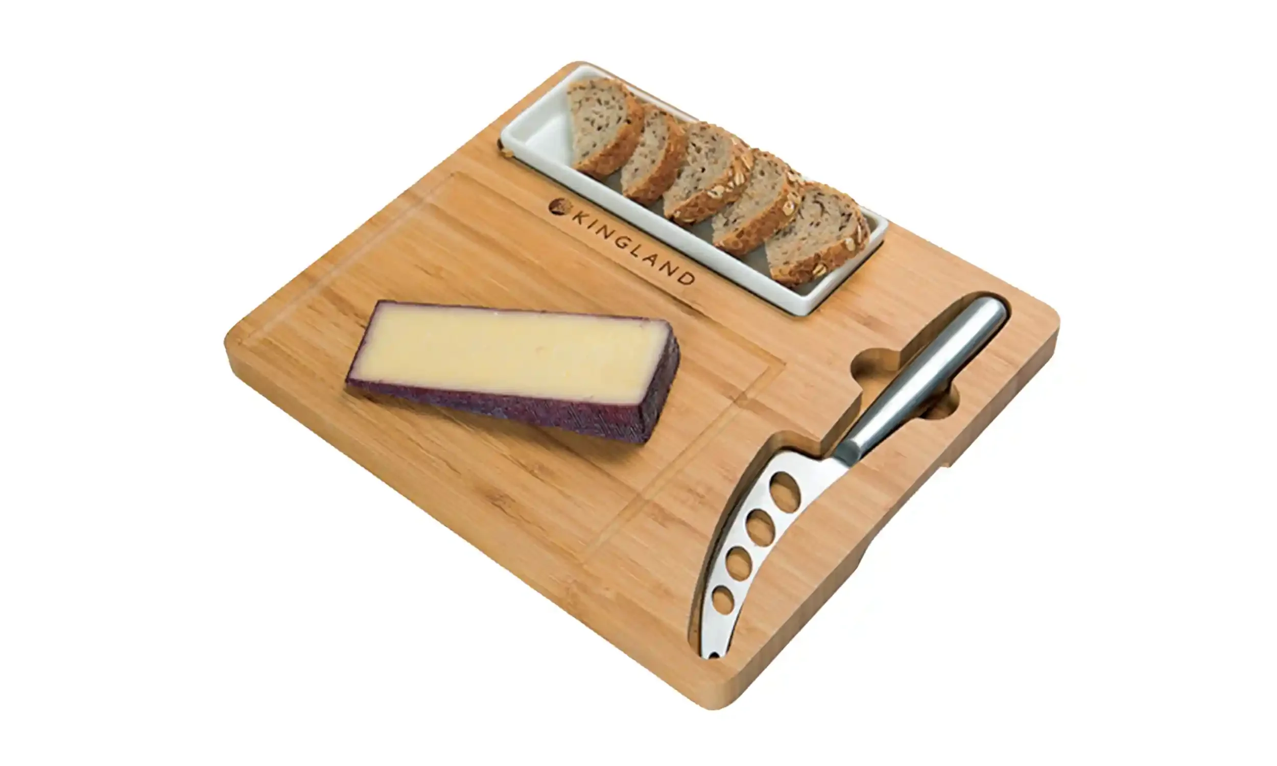 Premium Bamboo Cheese Server Set • 10.125"W x 11.75"L x .75"H • $29.99+ (24 pieces minimum)