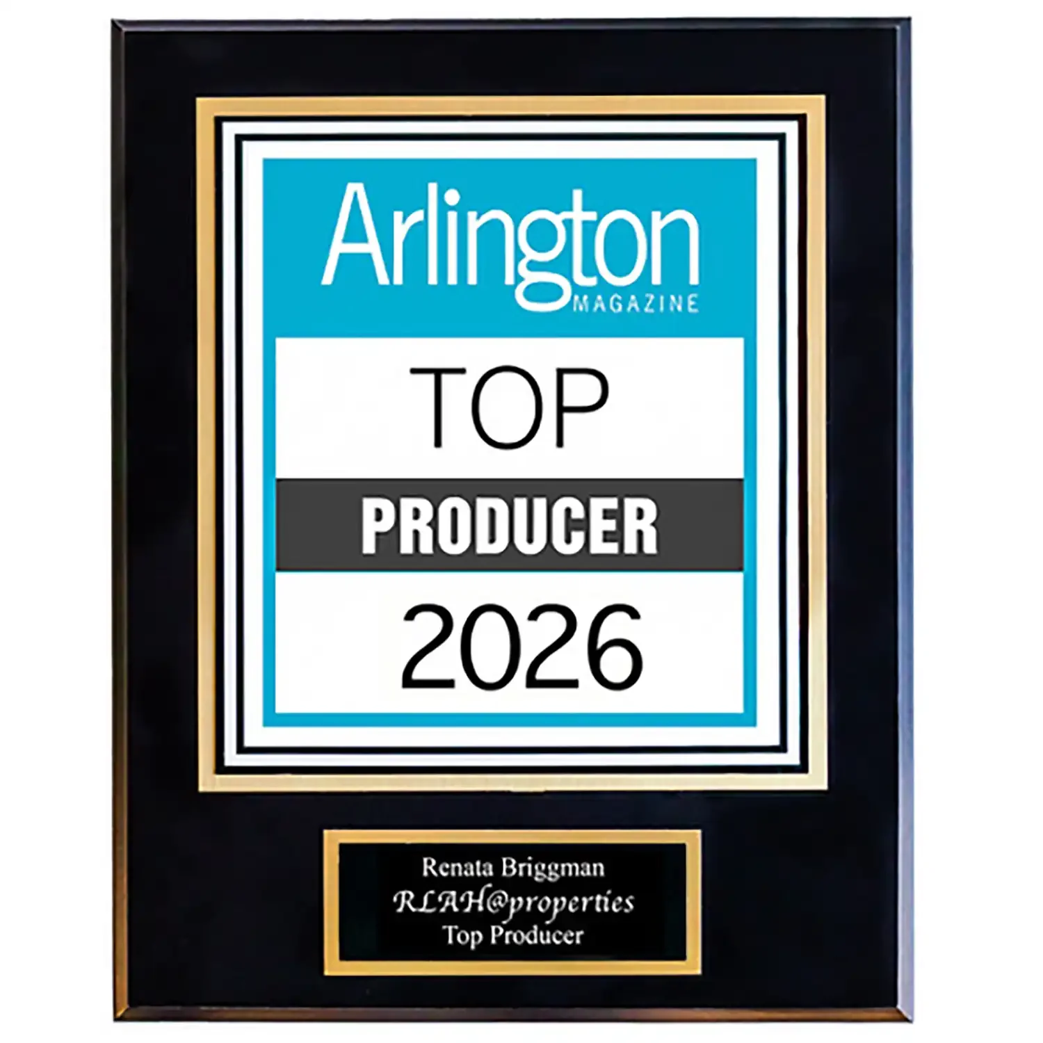 arlington-magazine-2026-top-producer-award-plaque.webp