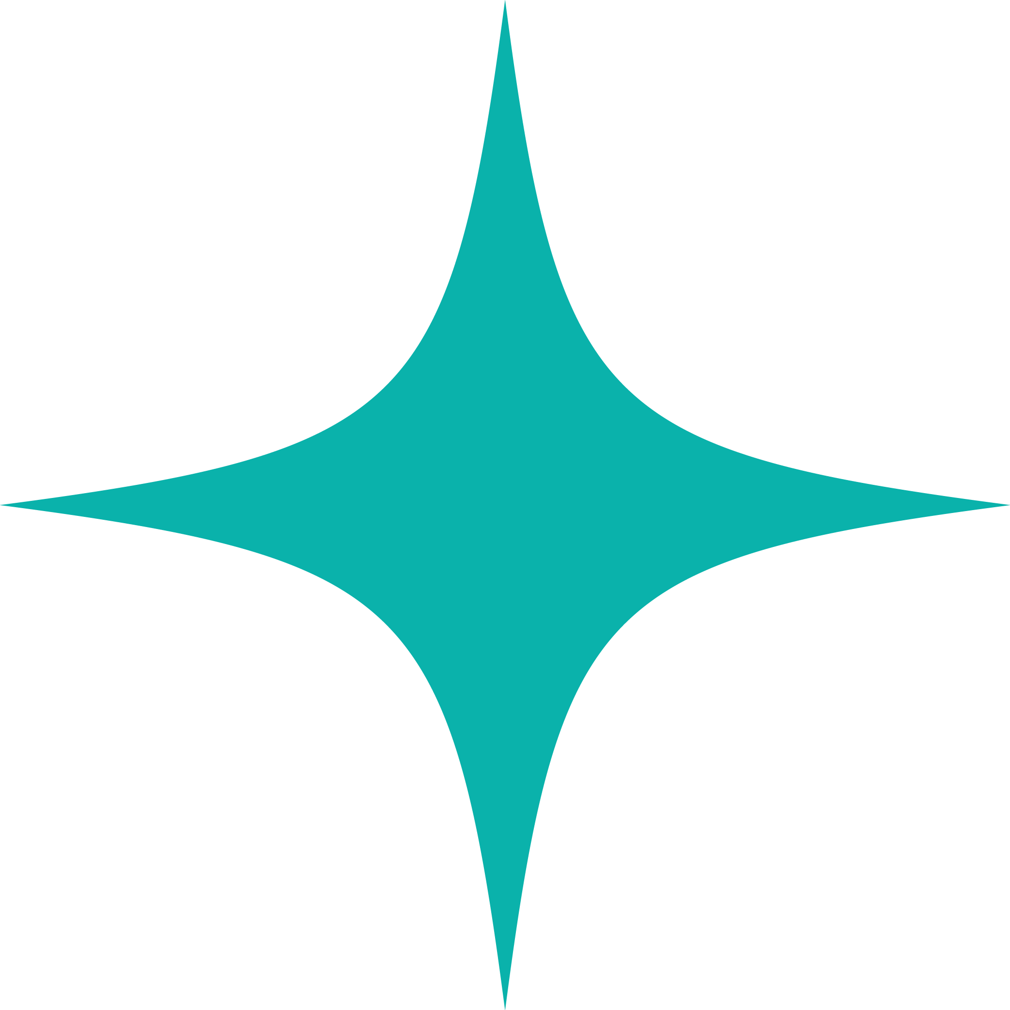 A four-pointed turquoise star
