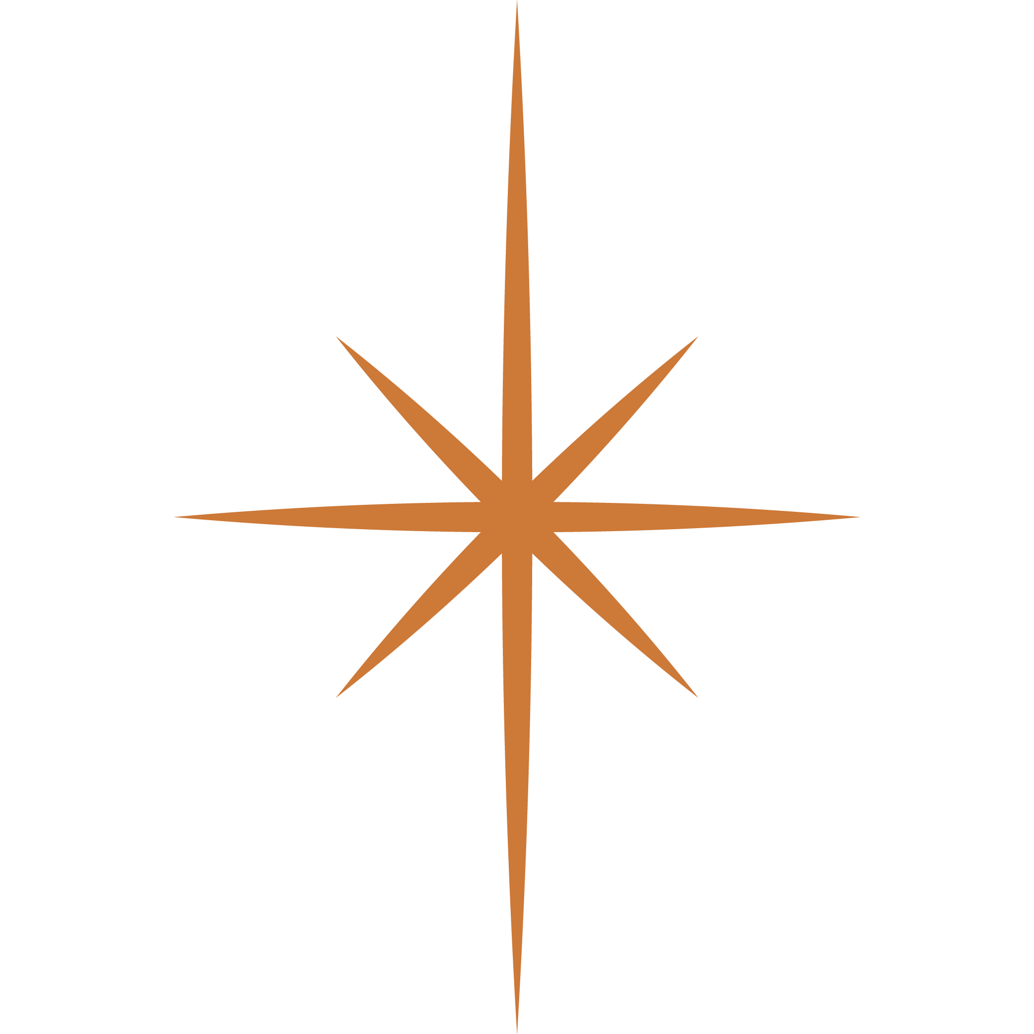 An eight-pointed brown star