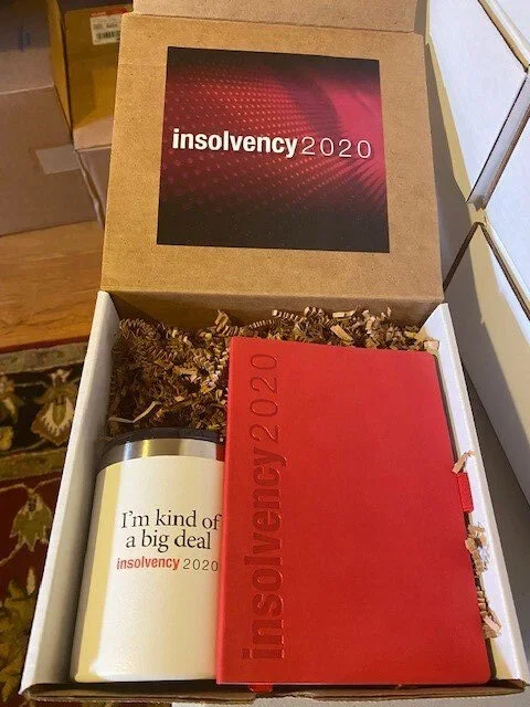 custom speaker award gift box with mug and leather notebook