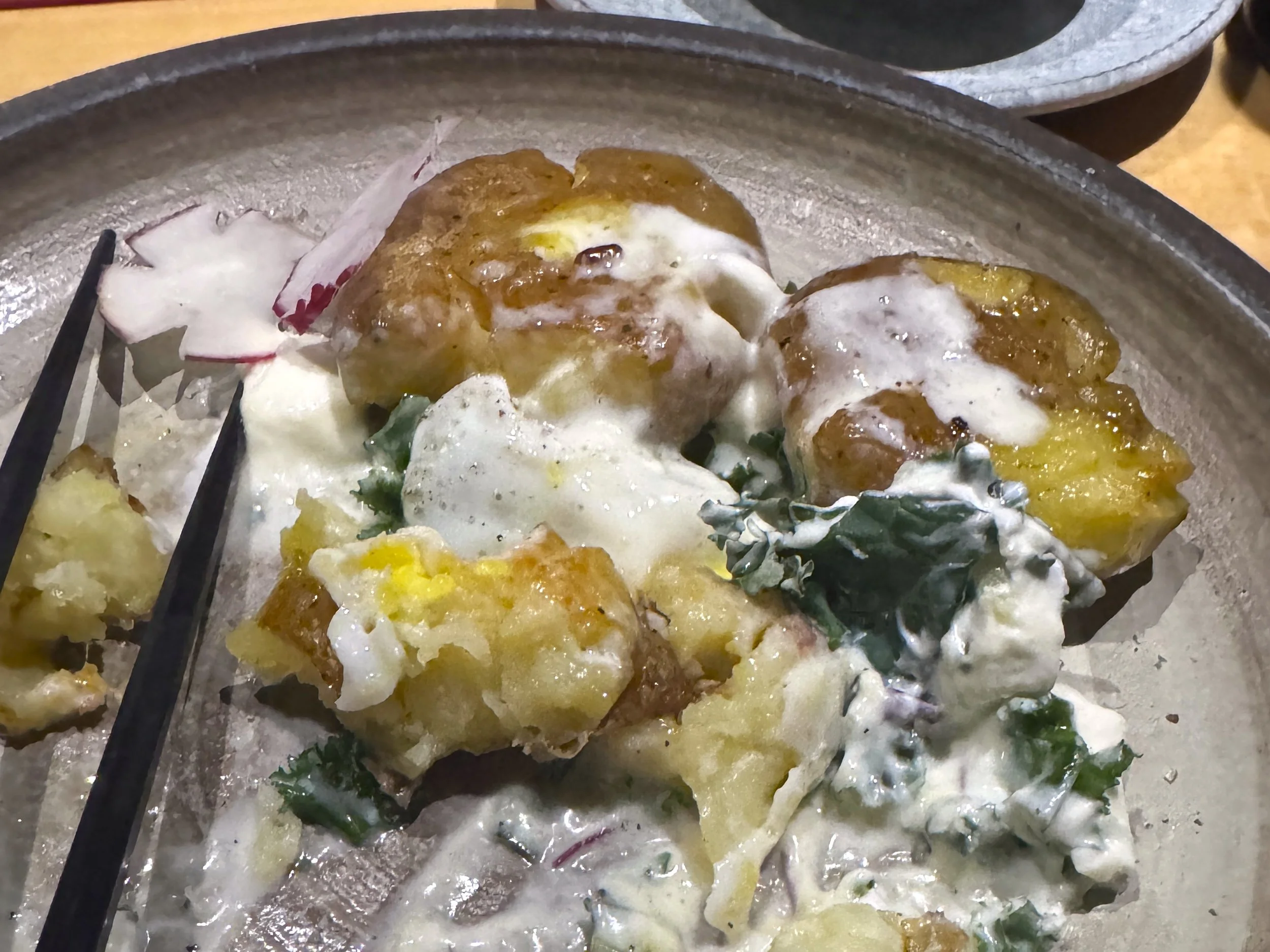 Crispy Smashed Potatoes - Momoyama