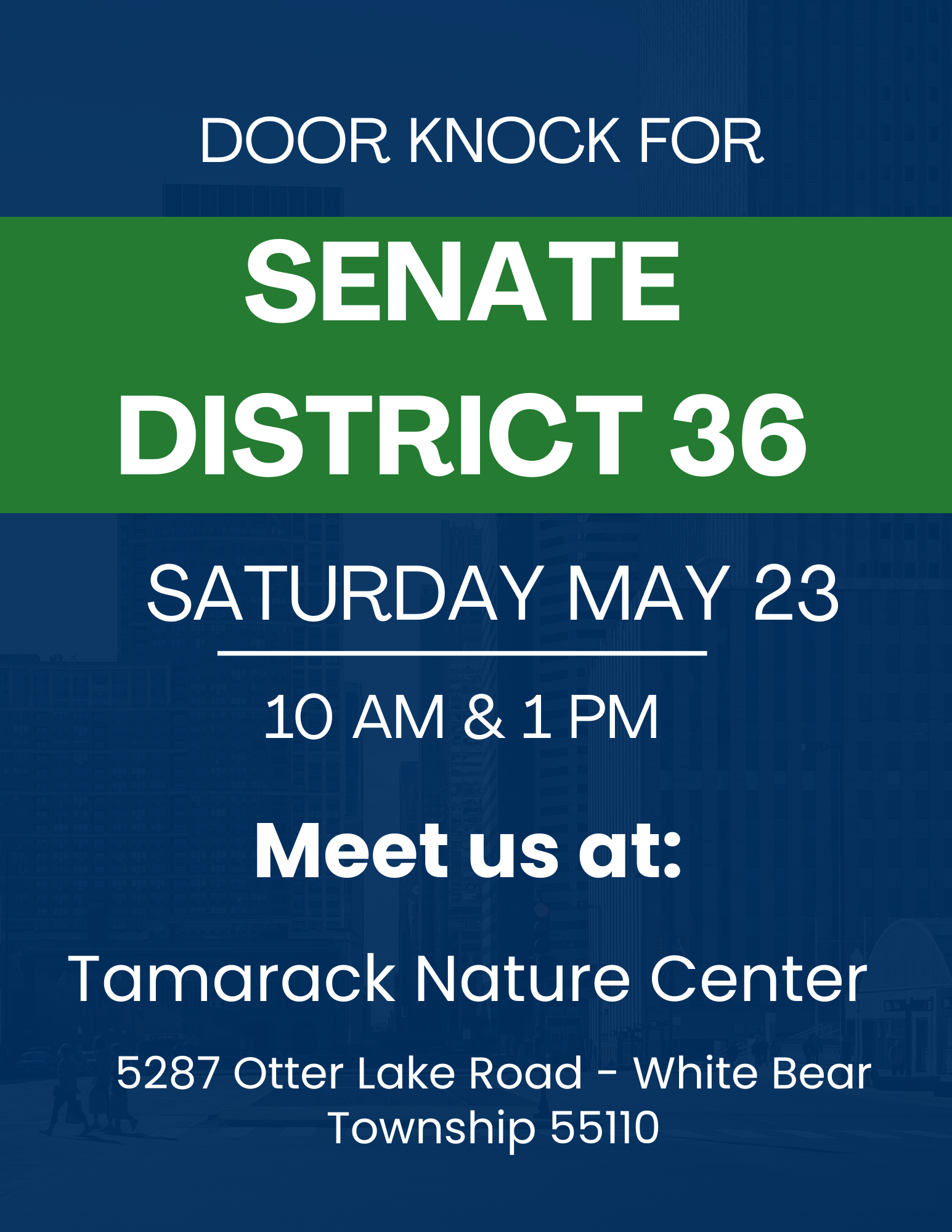 SD36 Door Knock Sat. May 23 - 10a - 1p at Tamarach Nature Center