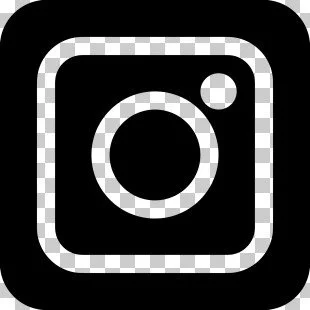 Instagram logo with a black background and white camera icon outline