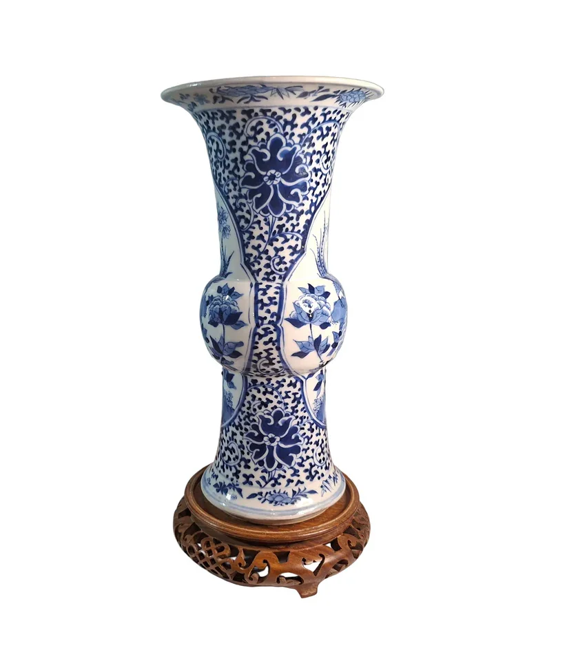 Chinese Kangxi Style 19th Century Chinese Vase & Carved Stand-Antiques-20260211_205559.webp