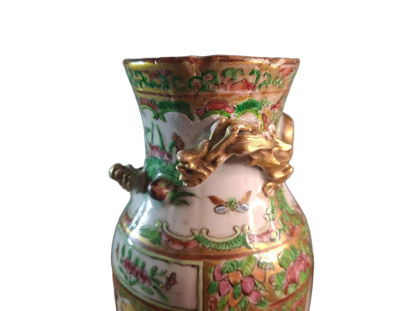 Restoration on a Chinese Canton Famille Rose vase