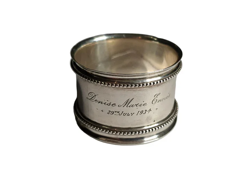 Antique English Silver Napkin Ring - Hallmarked London 1892