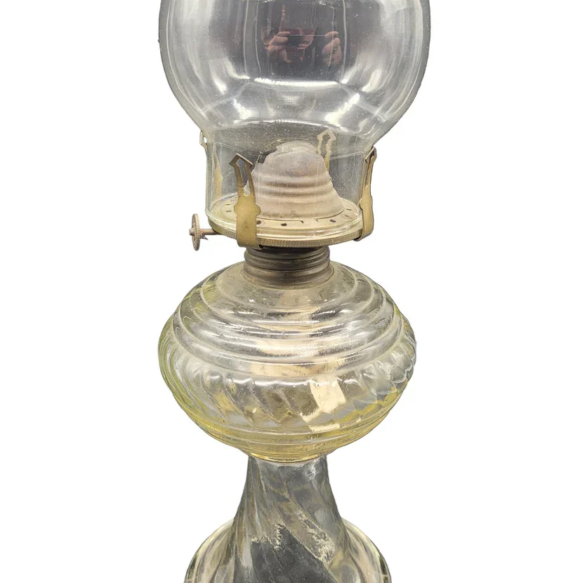 Close up view of a Rare and Beautiful "Dabbs" Brand Oil Lamp made in Portugal in the late 1800s.