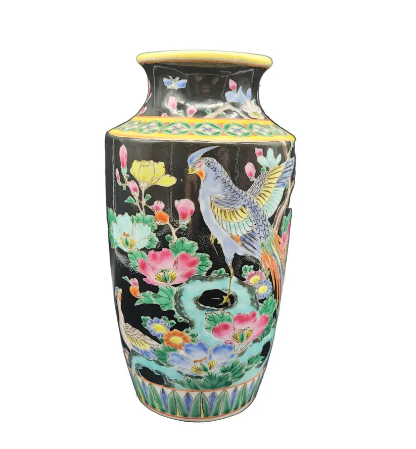 Antique Japanese 19th Century Hand Painted Oriental Vase