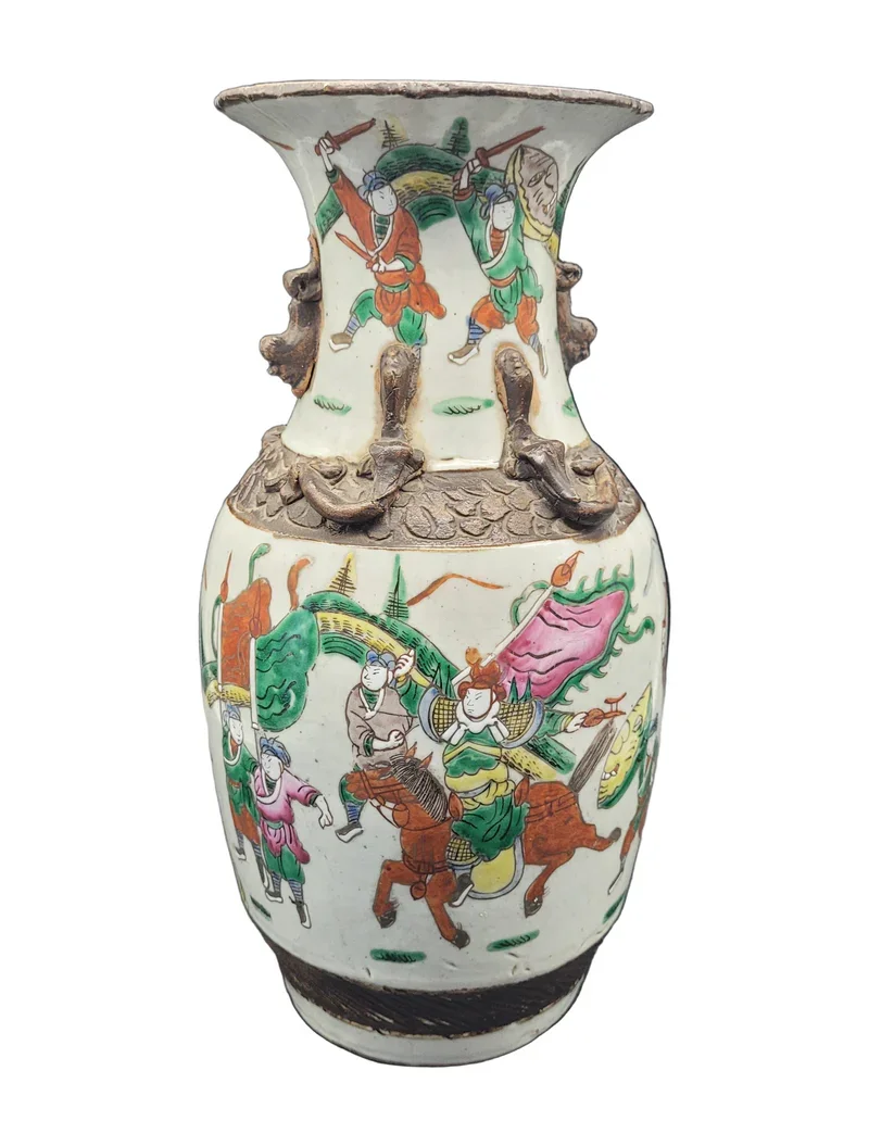Chinese Qing Warrior Vase Late 19th Century