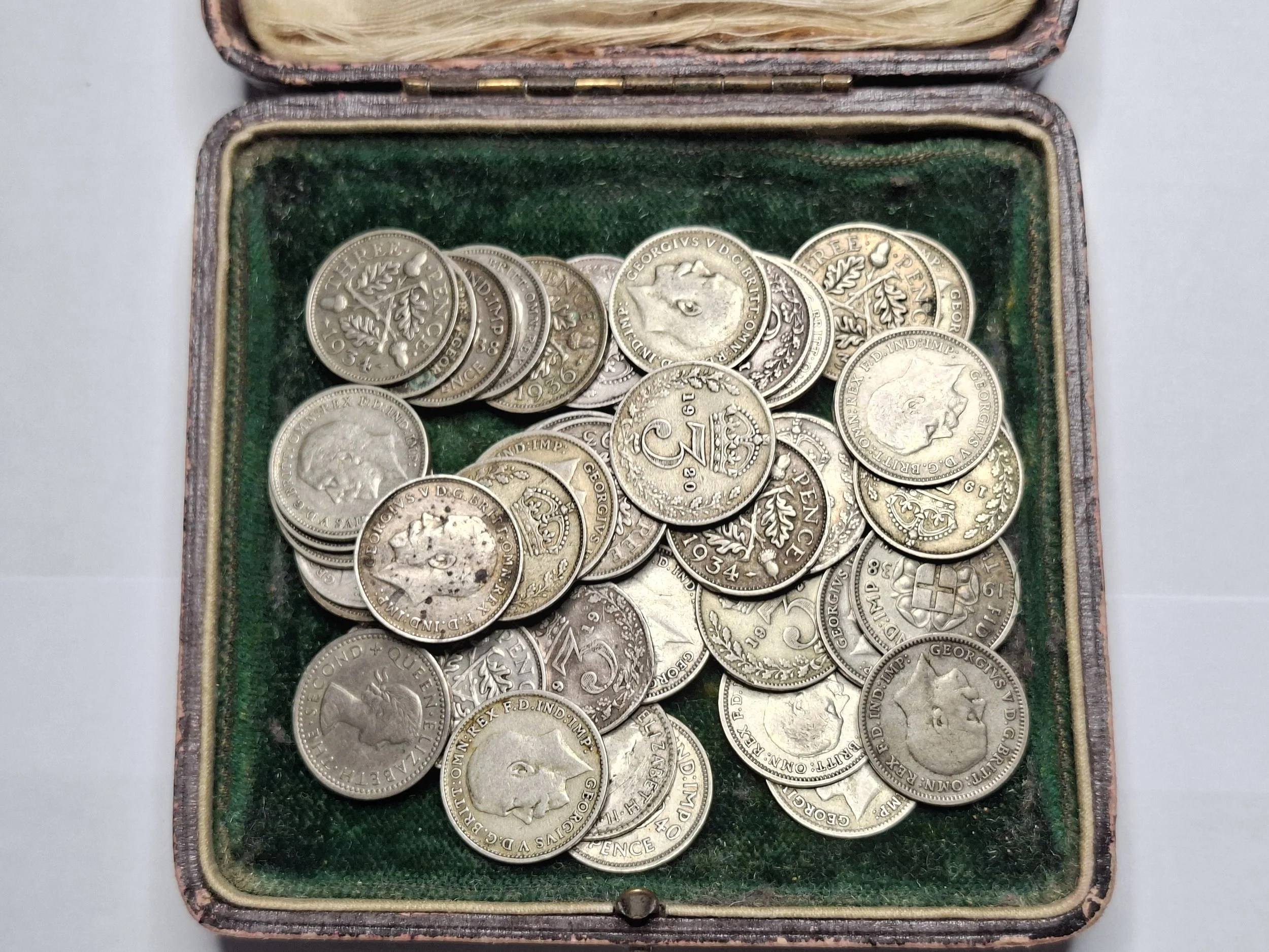 Rare Collection of Pre-1947 Silver Three Pence Coins - 49 Pieces