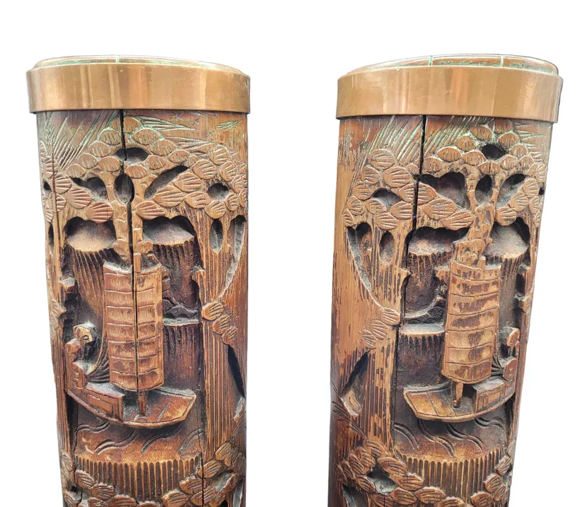 pair of Chinese brush pots dating to the 19th Century