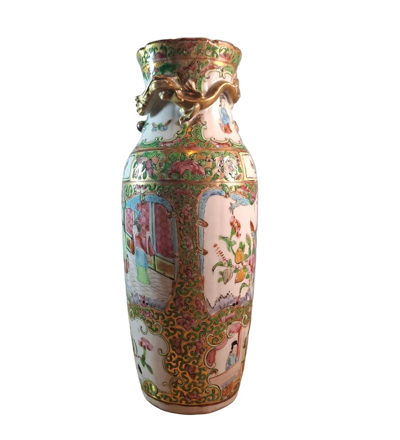 Antique Chinese Canton Famille Rose vase