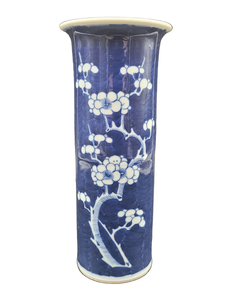 Prunus Pattern Brush Pot with 19th century CHINA Mark