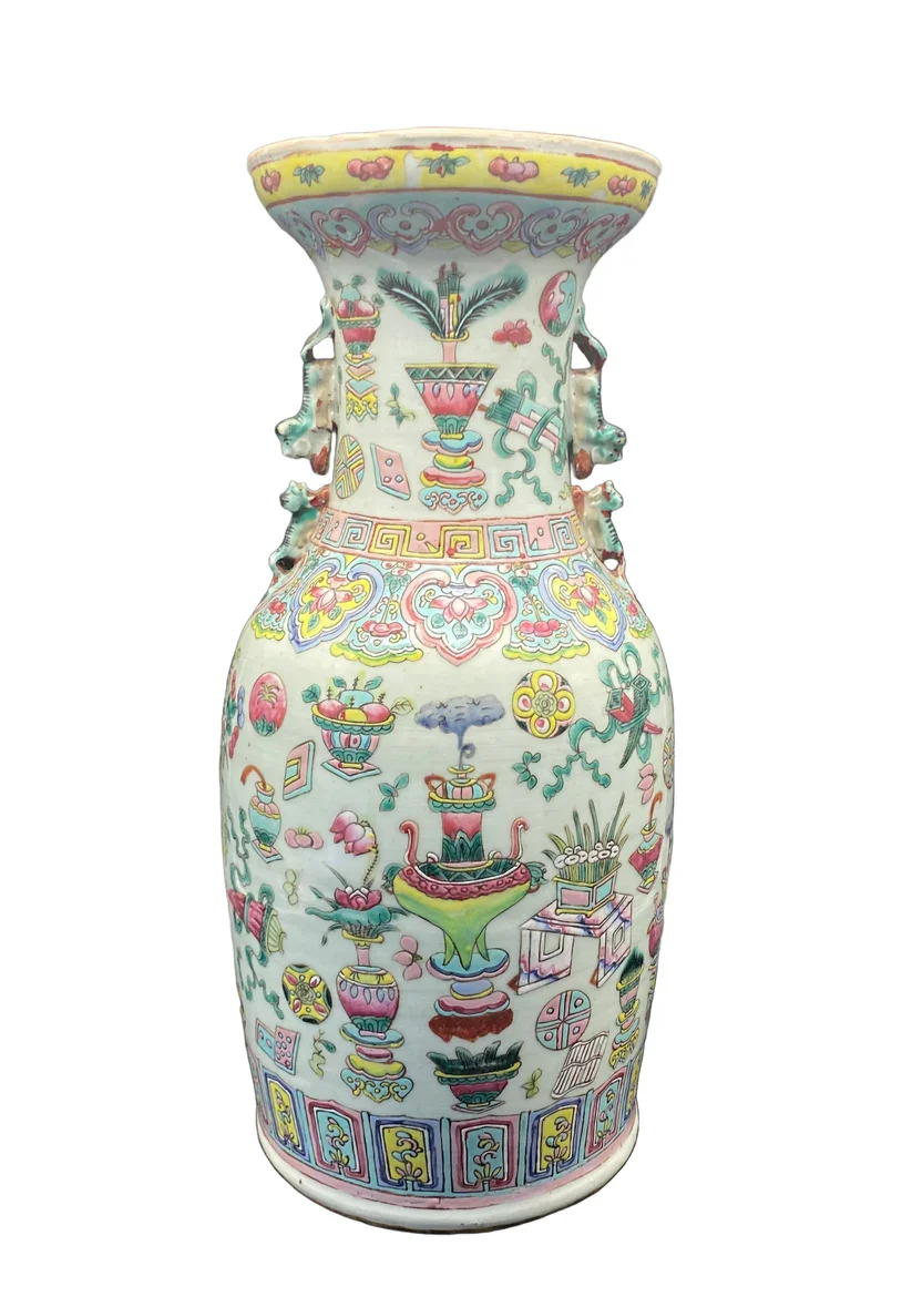 Famille Rose Porcelain Vase 19th Century Large Vase