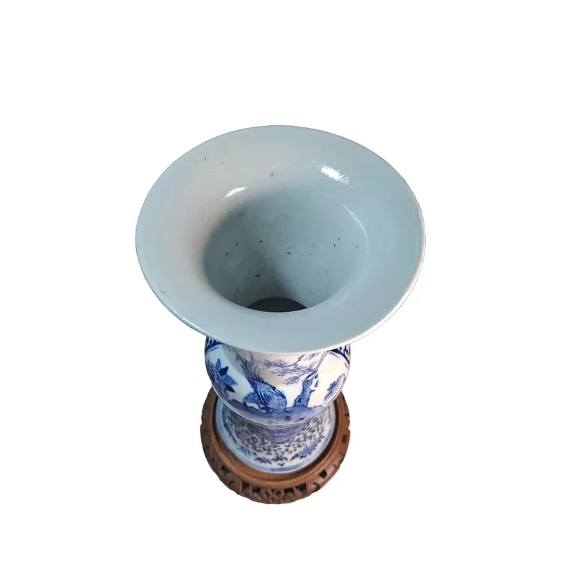 Chinese Kangxi Style 19th Century Chinese Vase & Carved Stand-Antiques-20260211_205536.webp