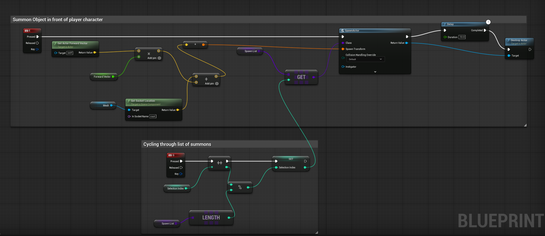 Summoning Echoes blueprint graph