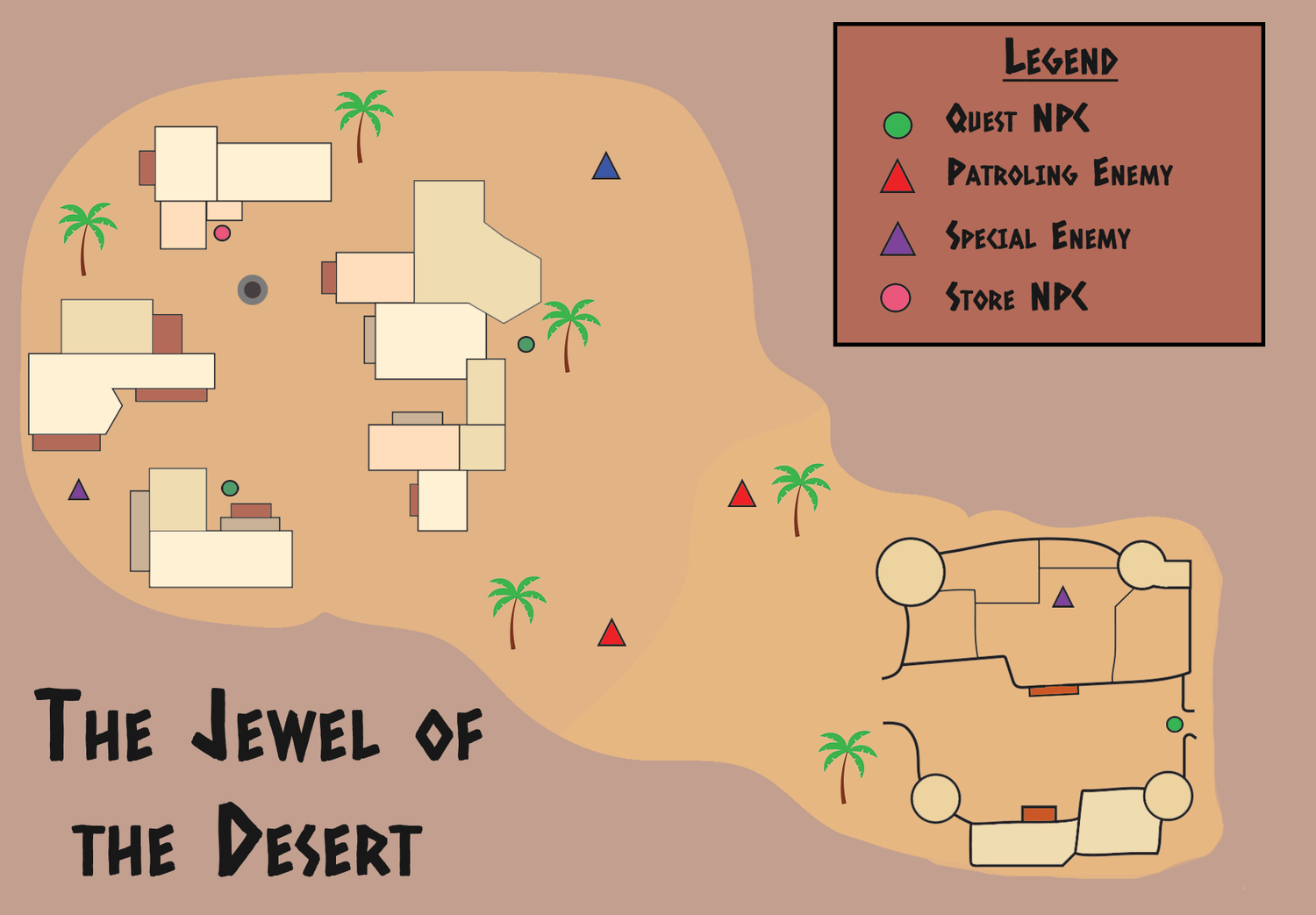 Village and Fortress level layout map