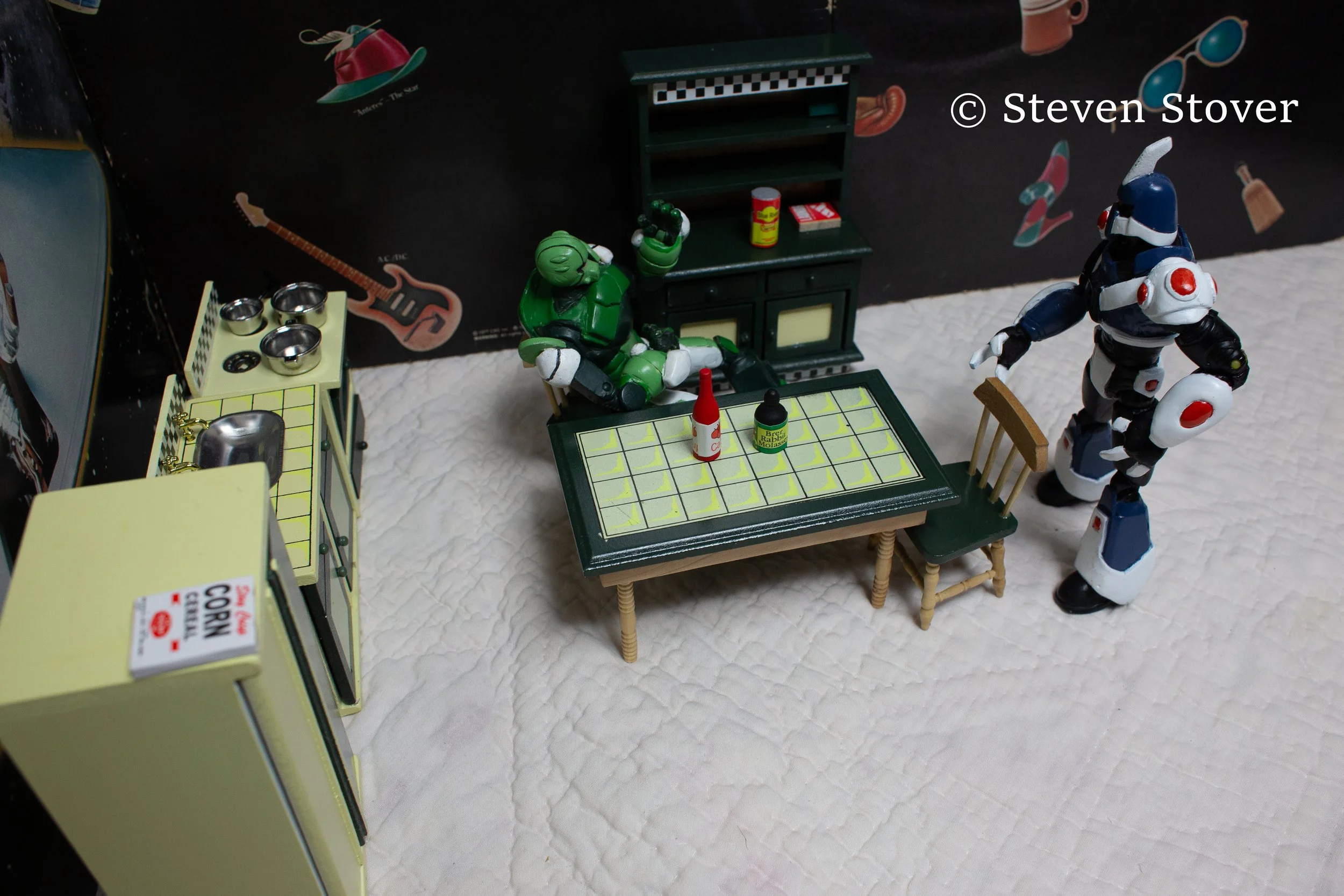 Over head shot reveals  that Hater Bot eats Corn Flakes. Take from that what you will...