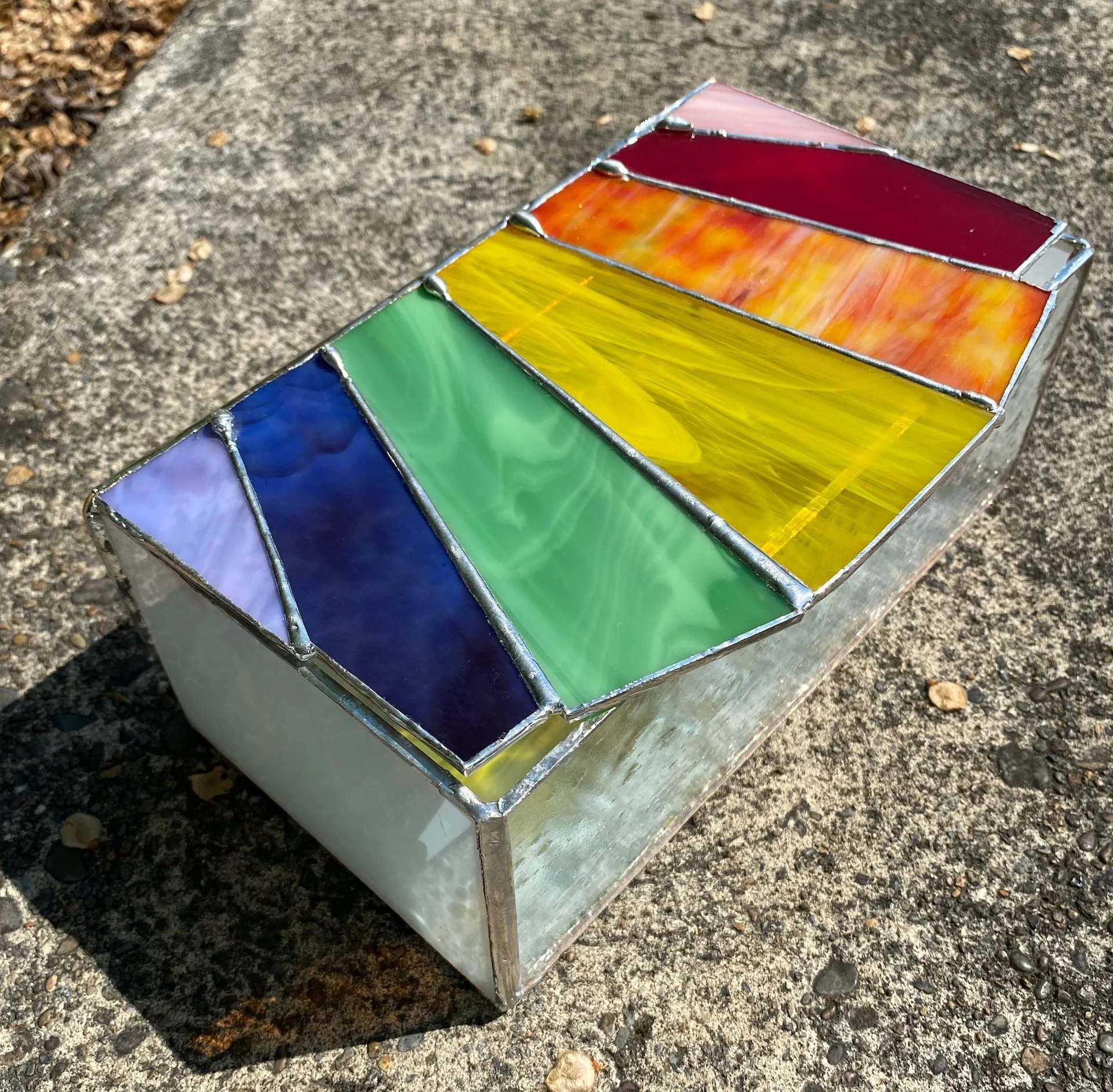 Jewelry Box, 2022, Stained Glass, 5.5 x 8.25 x 3.75 in
