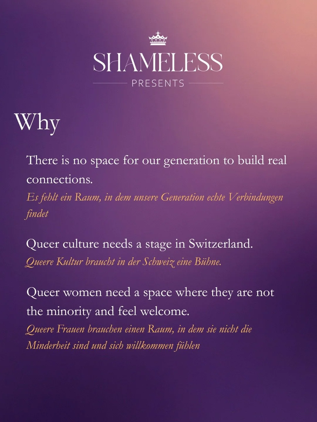 Shameless ist ein Ort an dem sich alle Queers wohl und akzeptiert f&uuml;hlen (straight frendly).