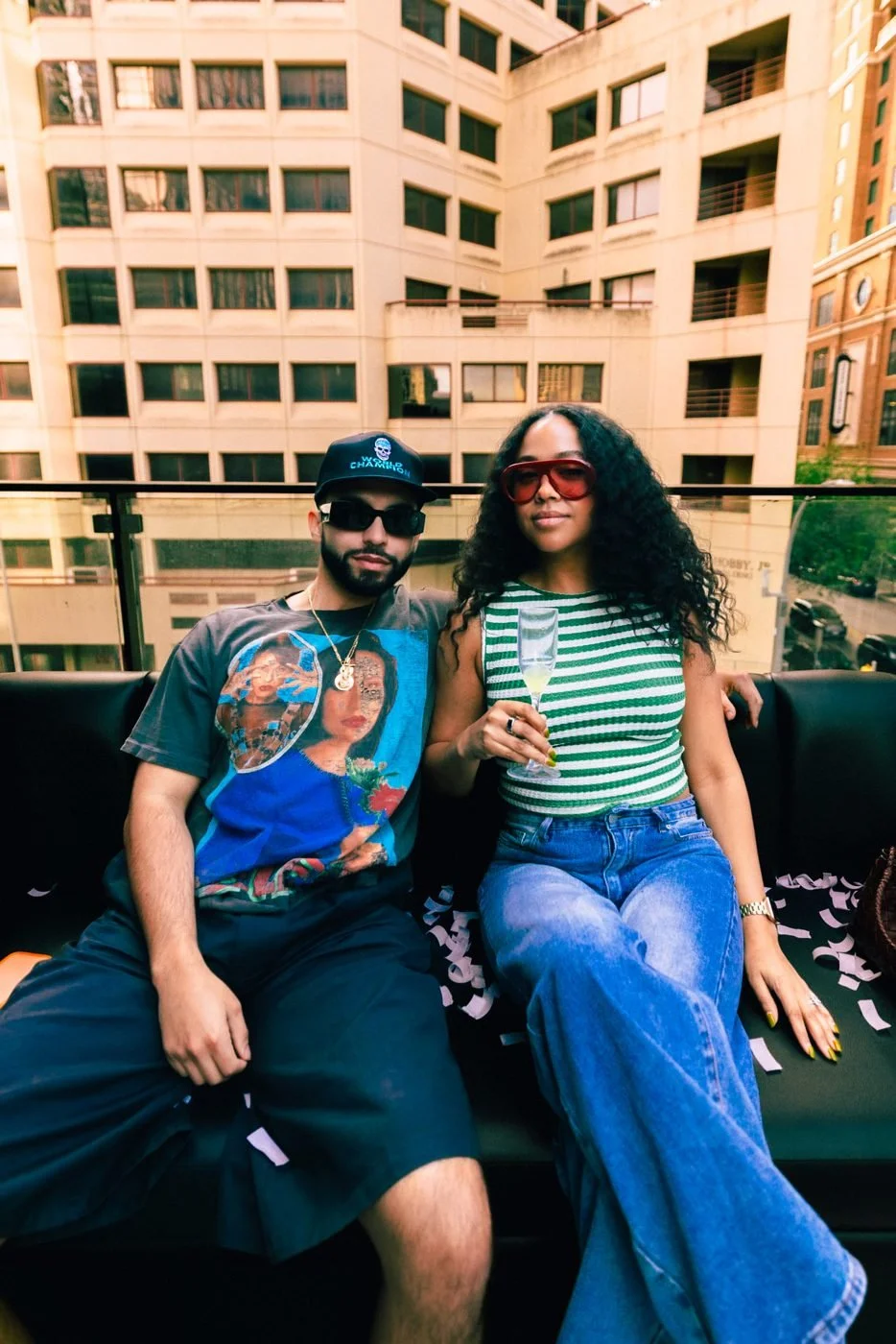 Friends at Sunset Sessions on Twins Rooftop