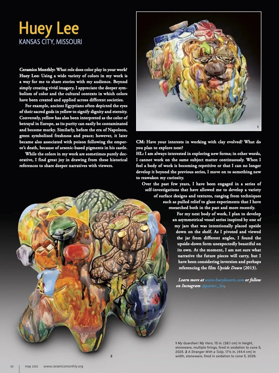 Huge congrats to our Huey Lee for being selected as a Ceramics Monthly Emerging Artist. So well deserved. Go Huey!
