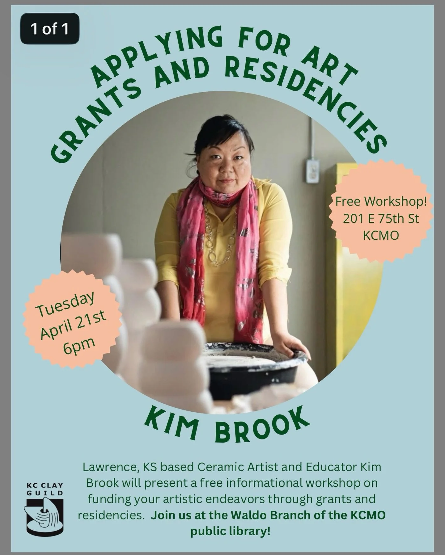 Reminder Kim Brook is presenting tonight at 6pm at 201 e 75th st.  Great info for anyone looking to establish or expand their art practice.  All levels of artists encouraged to attend.  Hope to see you there #kcartist #artgrant #getthatmoney