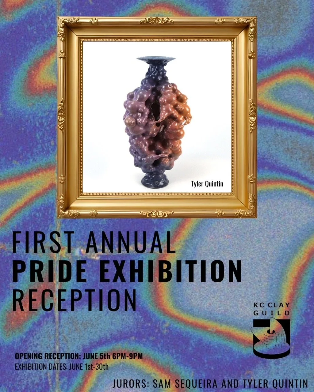 Last show in our Centered Earth Gallery in Waldo; First Annual Pride Exhibition at KC Clay Guild.

Come celebrate our diverse and talented members this June, curated and organized by Artists in Residence Sam Sequeira and Tyler Quintin. 

The show wil