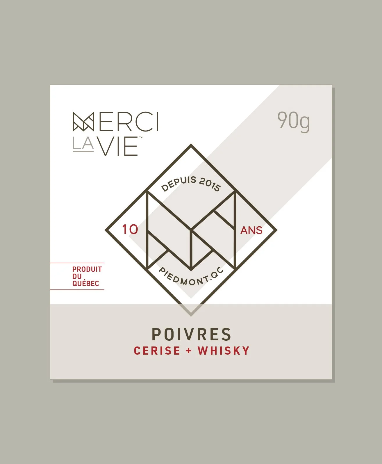 SAUCISSON MLV : POIVRES, CERISES et WHISKY : 90g : PORC 100% QUÉBEC