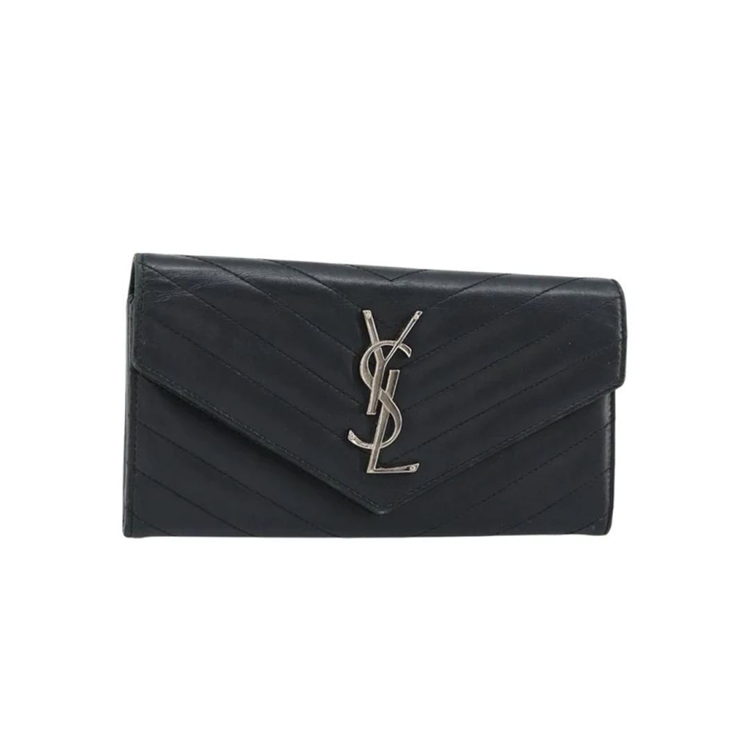 YSL Cassandra long wallet black