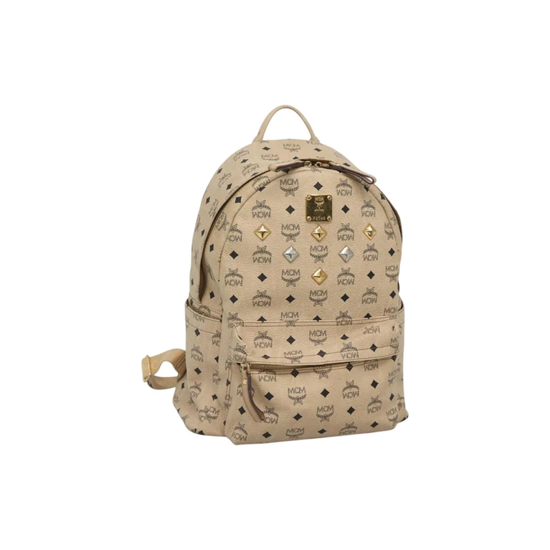 MCM Vicetos stud backpack beige